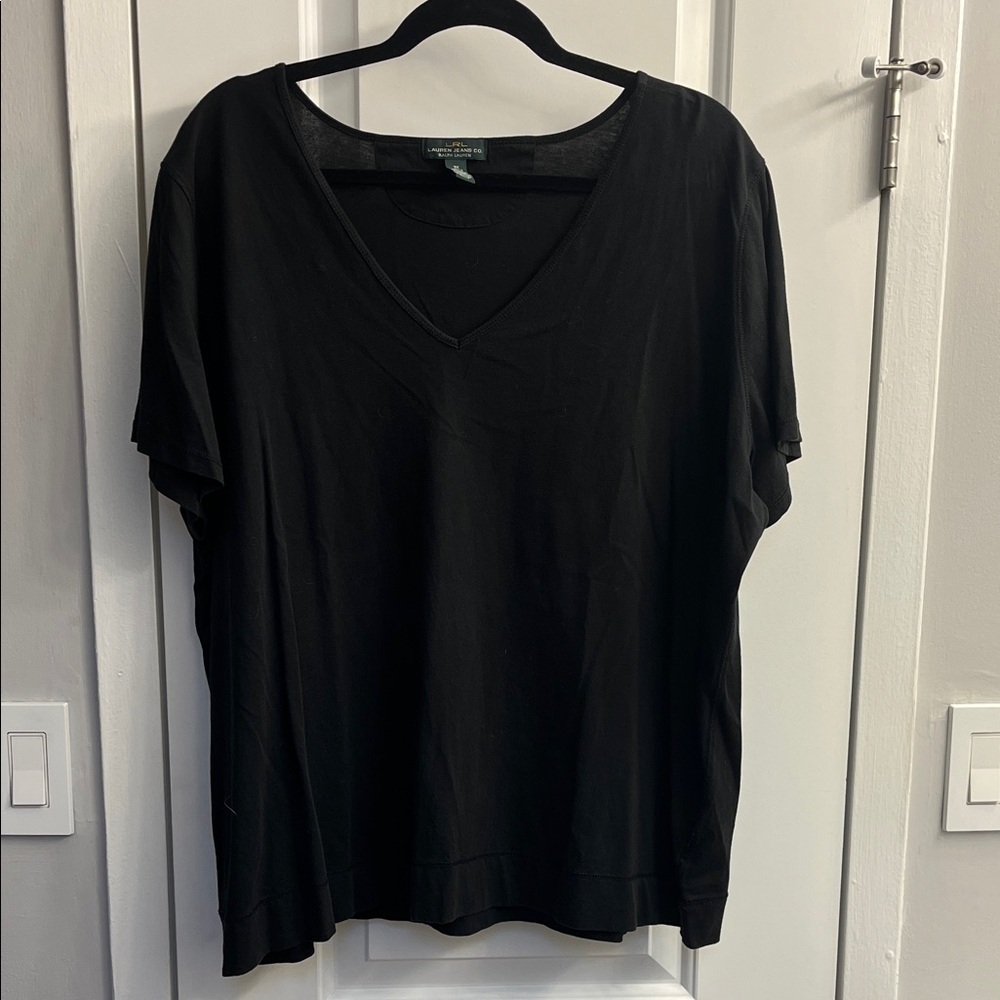 Lauren Black V-Neck Women's 3X Black